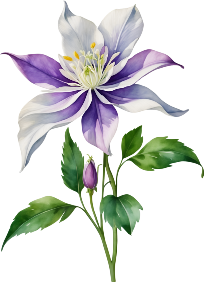 AI generated Watercolor wildflower clipart, AI-Generated. png