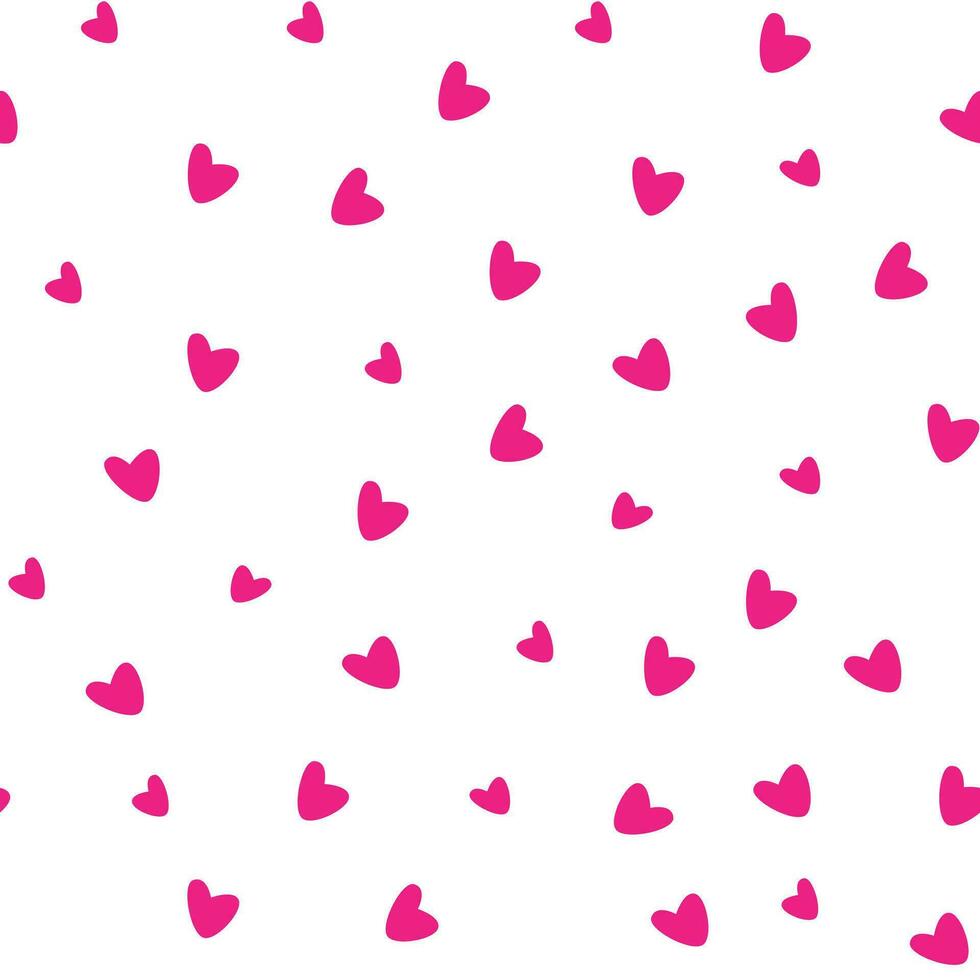 Seamless pattern with little pink hearts in bright colors, seamless print with hearts for backgrounds. Vector illustration