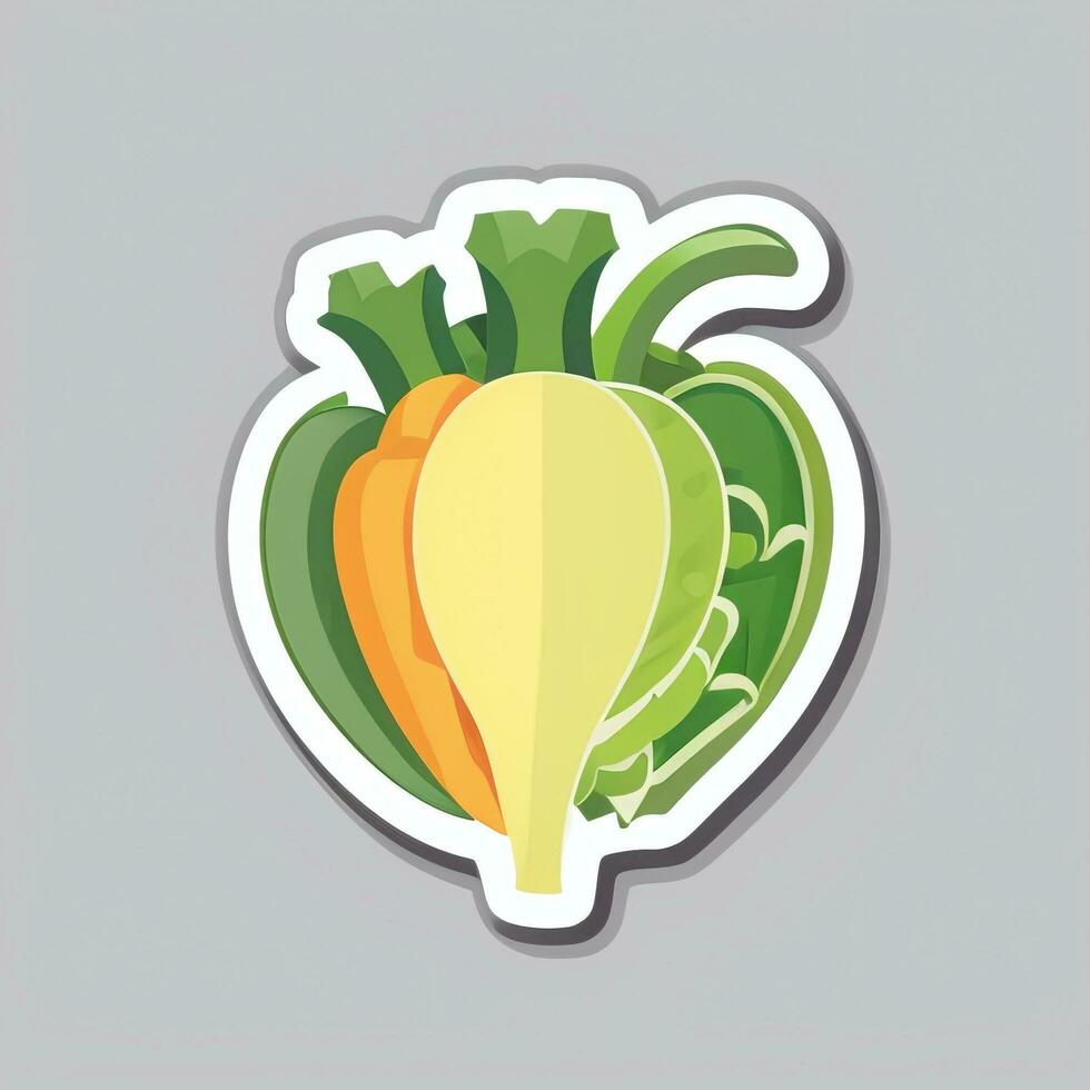 AI generated Various Weird Vegetable Avatar Icon Clip Art Sticker Decoration Simple Background photo