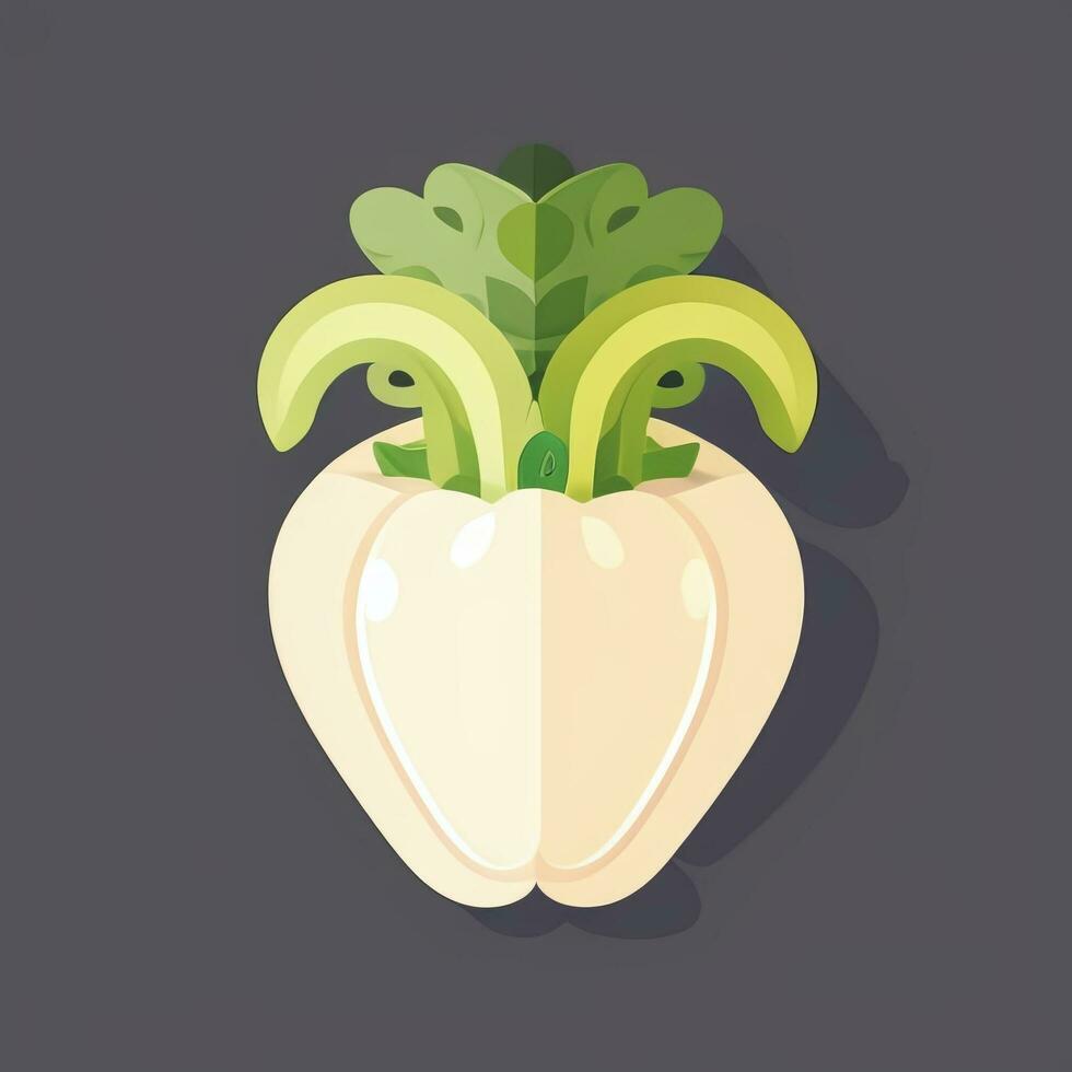 AI generated Various Weird Vegetable Avatar Icon Clip Art Sticker Decoration Simple Background photo