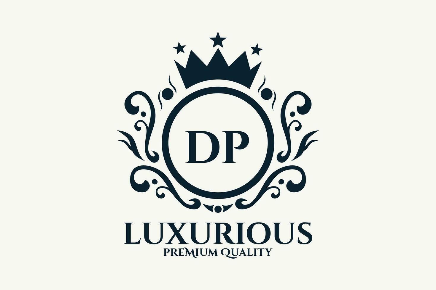 Initial  Letter DP Royal Luxury Logo template in vector art for luxurious branding  vector illustration.