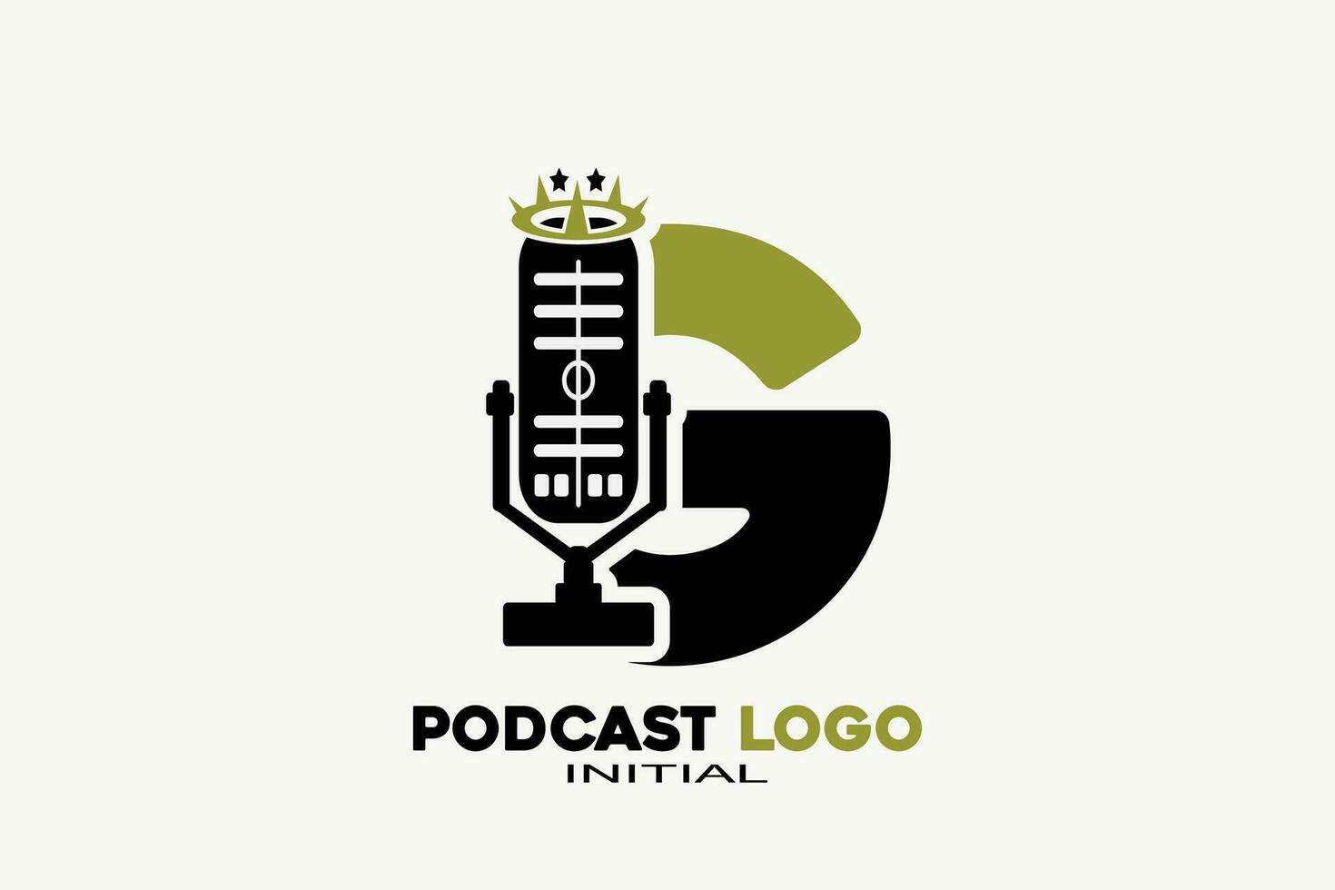 vector iniciales letra sol con podcast creativo geométrico moderno logo diseño.