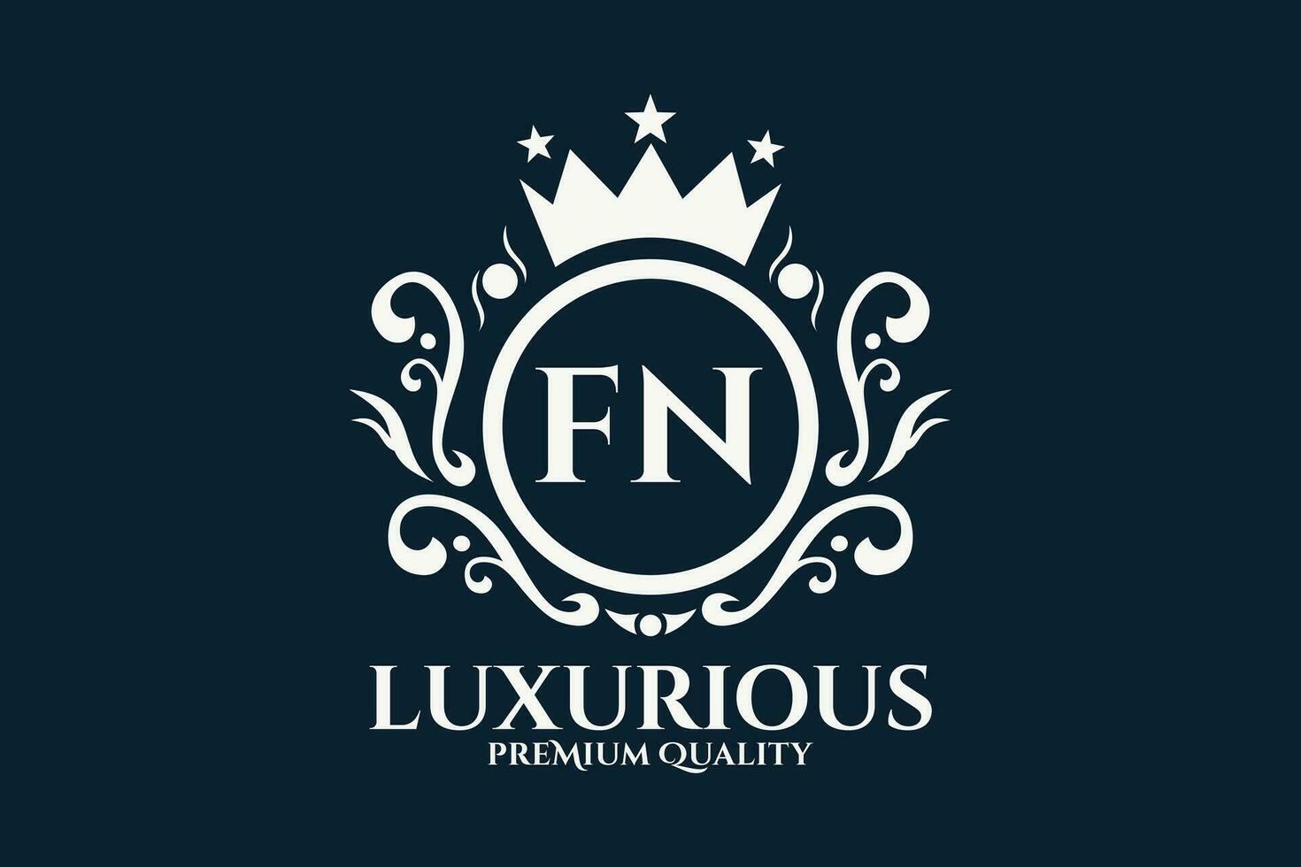 Initial  Letter FN Royal Luxury Logo template in vector art for luxurious branding  vector illustration.