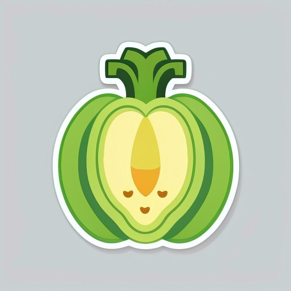 AI generated Various Weird Vegetable Avatar Icon Clip Art Sticker Decoration Simple Background photo