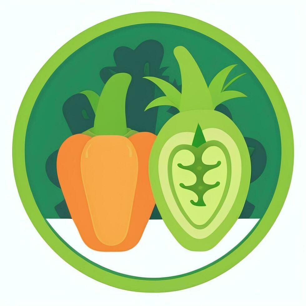 AI generated Various Weird Vegetable Avatar Icon Clip Art Sticker Decoration Simple Background photo