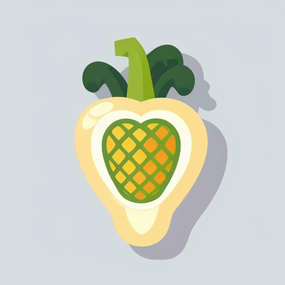AI generated Various Weird Vegetable Avatar Icon Clip Art Sticker Decoration Simple Background photo