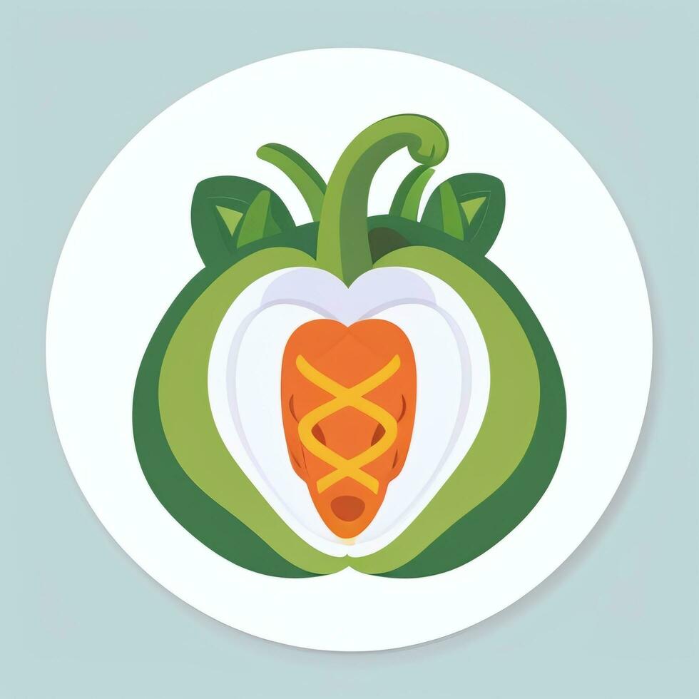 AI generated Various Weird Vegetable Avatar Icon Clip Art Sticker Decoration Simple Background photo