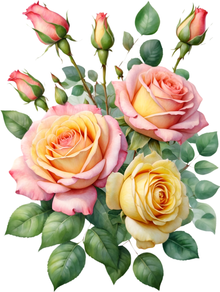 ai gegenereerd waterverf wilde bloemen clip art, ai-gegenereerd. png