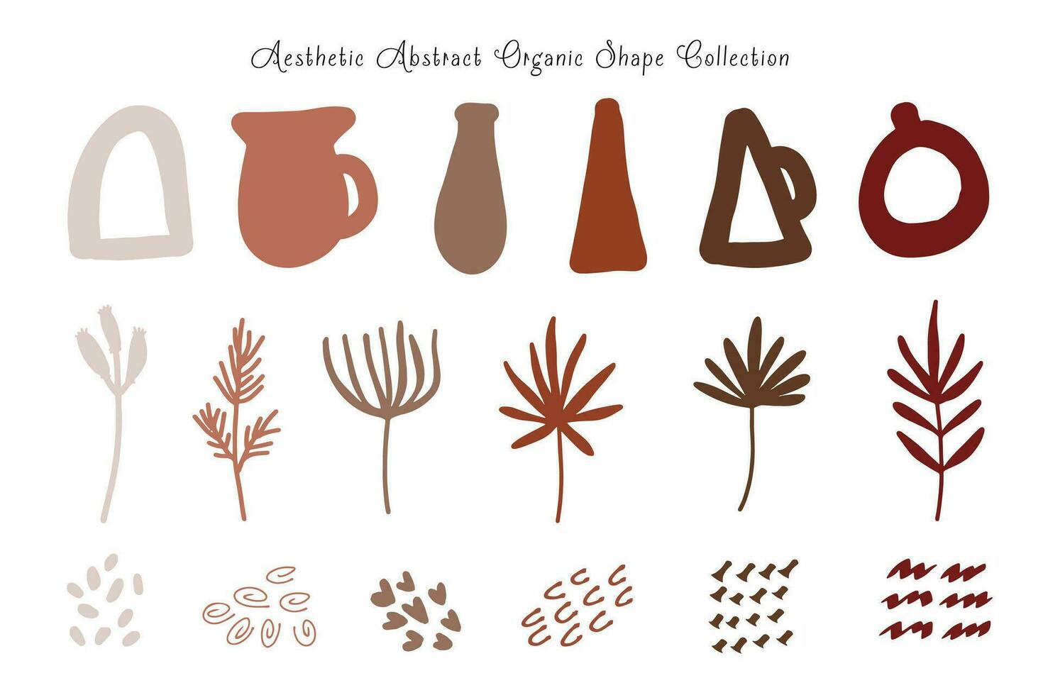 Aesthetic Abstract Shape and Line Collection vector