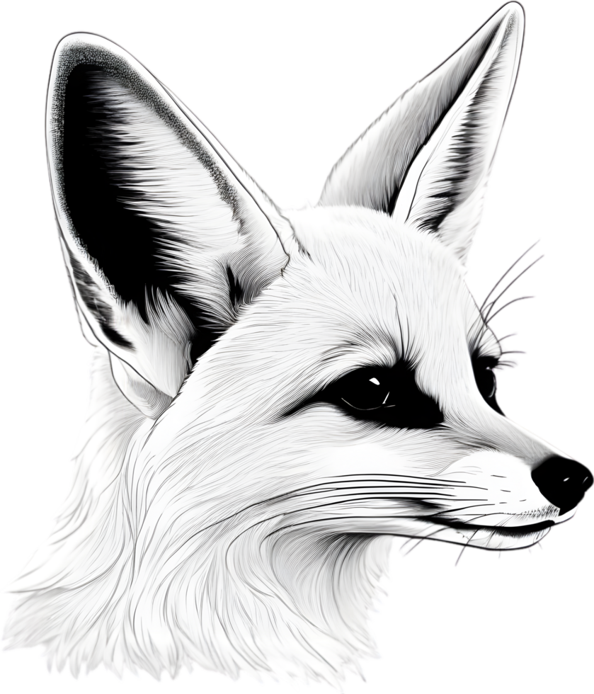 AI generated A Painting of a cute Fennec Fox cartoon. Ai-generated. png