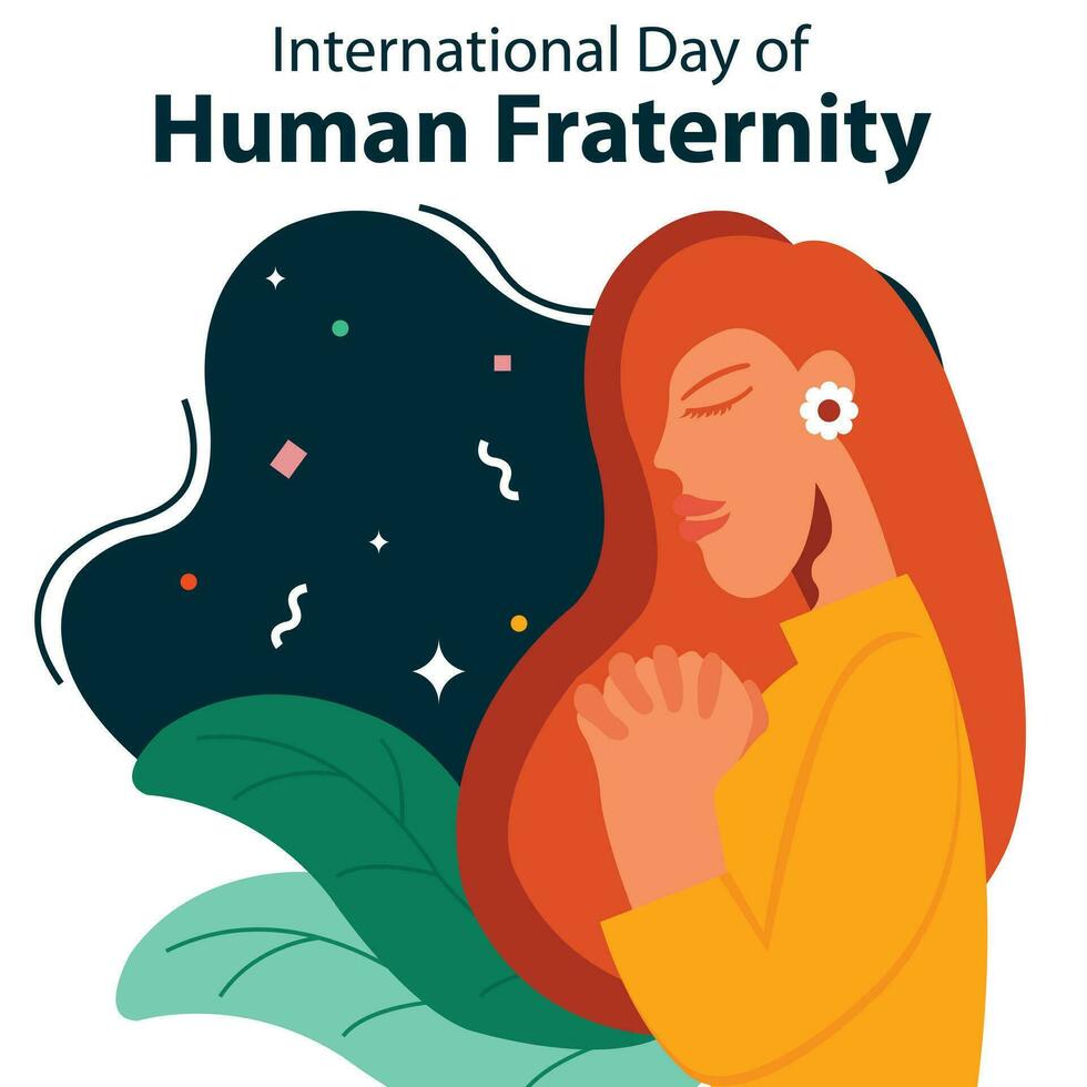 ilustración vector gráfico de un joven mujer estaba fervorosamente Orando, Perfecto para internacional día, internacional día de humano fraternidad, celebrar, saludo tarjeta, etc.