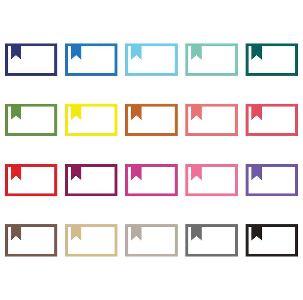 Square Flag Labels Clipart Set vector