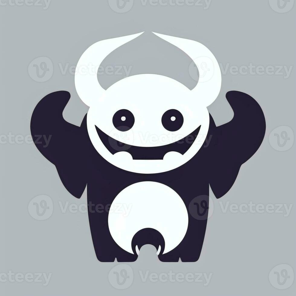 AI generated Cute Monster Portrait Avatar Clip Art Gamer Icon Sticker Decoration Simple Background photo