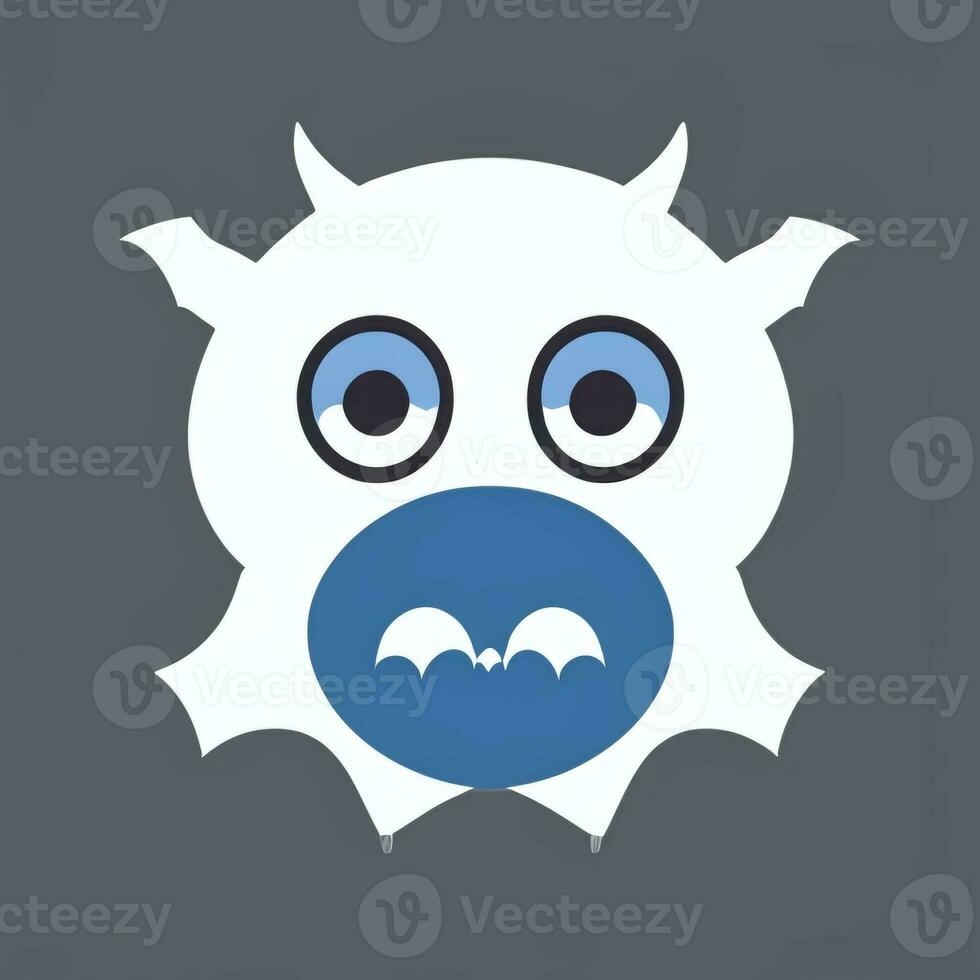 AI generated Cute Monster Portrait Avatar Clip Art Gamer Icon Sticker Decoration Simple Background photo