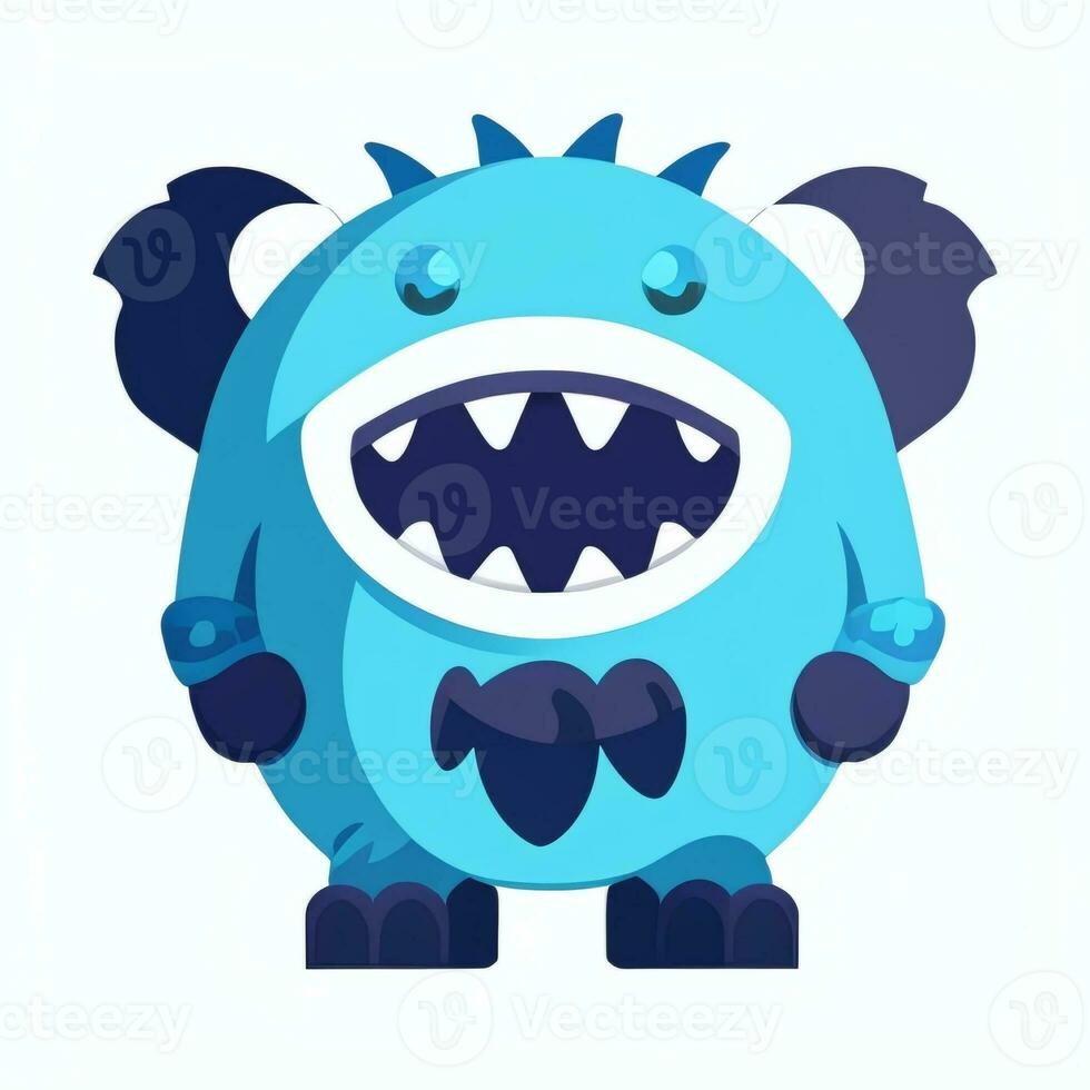 AI generated Cute Monster Portrait Avatar Clip Art Gamer Icon Sticker Decoration Simple Background photo