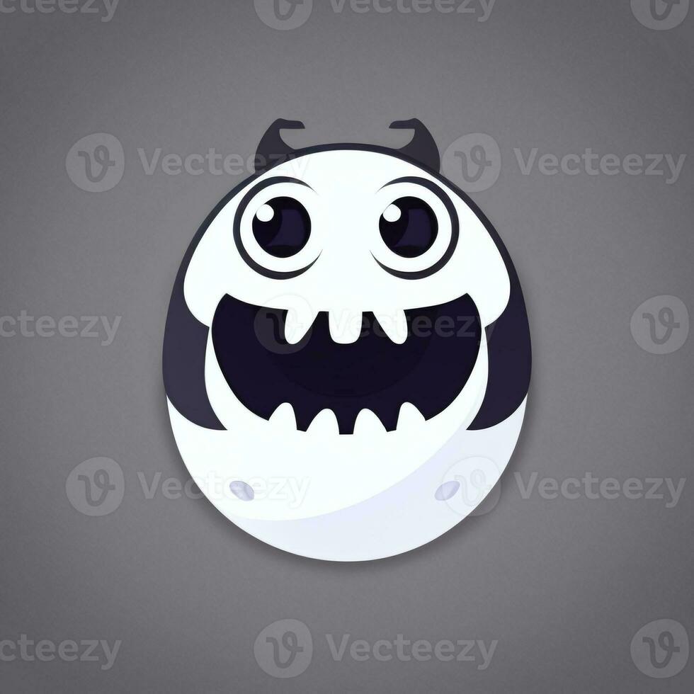 AI generated Cute Monster Portrait Avatar Clip Art Gamer Icon Sticker Decoration Simple Background photo