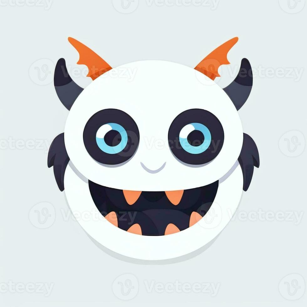 AI generated Cute Monster Portrait Avatar Clip Art Gamer Icon Sticker Decoration Simple Background photo