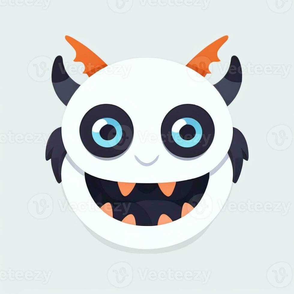 AI generated Cute Monster Portrait Avatar Clip Art Gamer Icon Sticker Decoration Simple Background photo