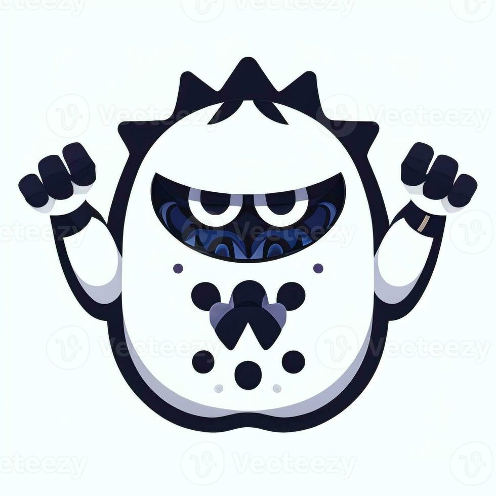 AI generated Cute Monster Portrait Avatar Clip Art Gamer Icon Sticker Decoration Simple Background photo