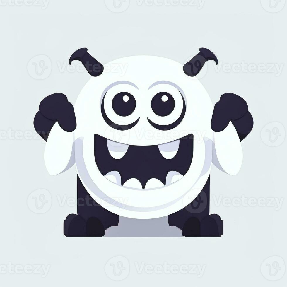 AI generated Cute Monster Portrait Avatar Clip Art Gamer Icon Sticker Decoration Simple Background photo