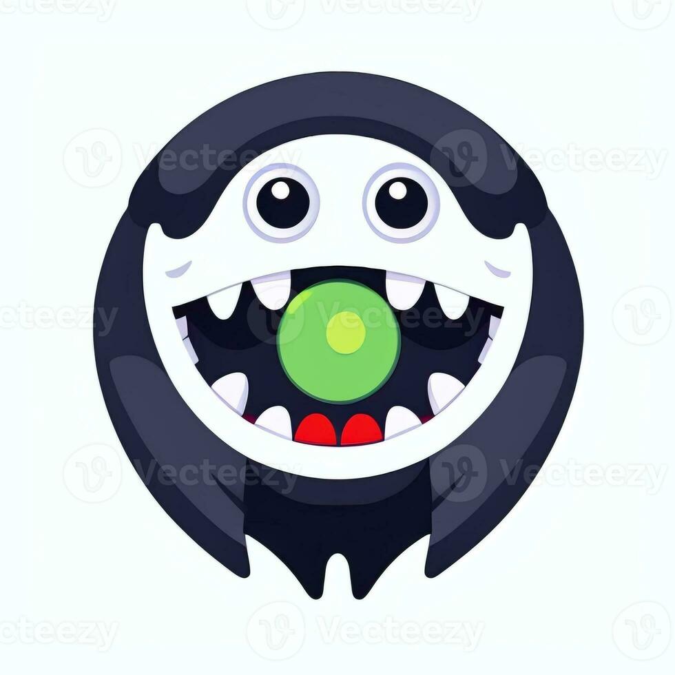 AI generated Cute Monster Portrait Avatar Clip Art Gamer Icon Sticker Decoration Simple Background photo
