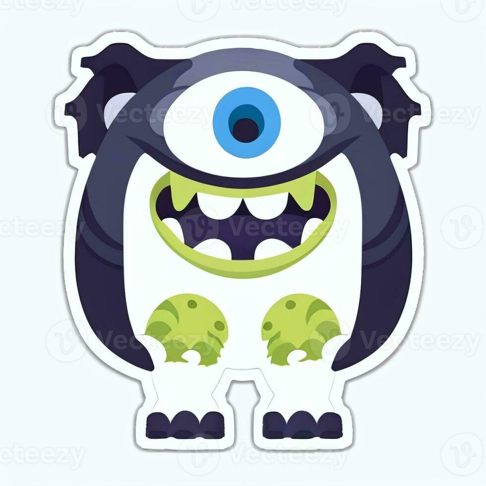 AI generated Cute Monster Portrait Avatar Clip Art Gamer Icon Sticker Decoration Simple Background photo