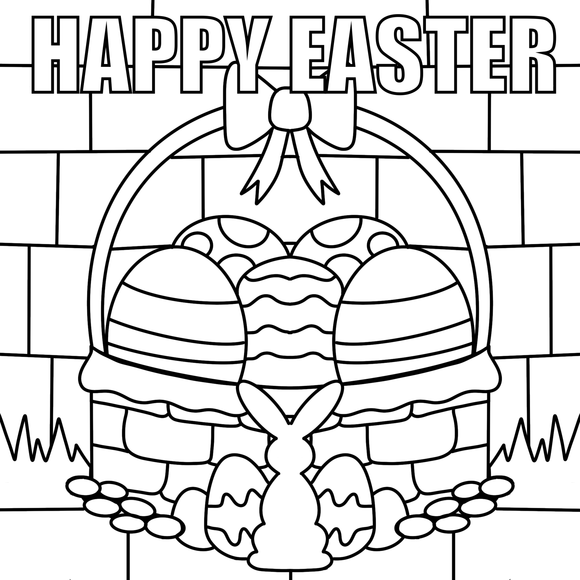 Easter basket Coloring sheet by Number 34722627 PNG