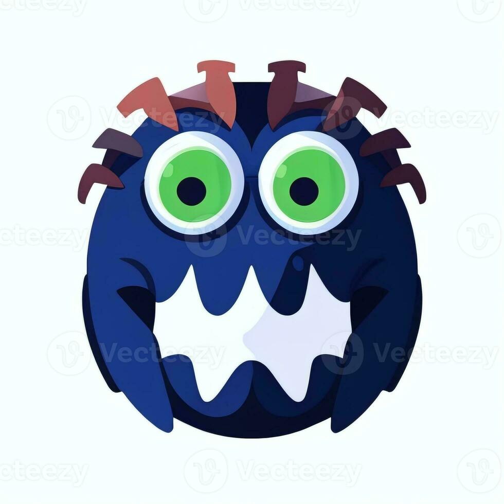 AI generated Cute Monster Portrait Avatar Clip Art Gamer Icon Sticker Decoration Simple Background photo