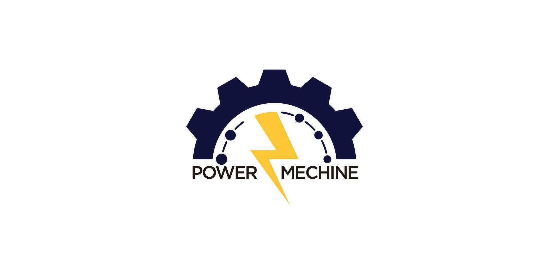 Gear power logo icon design template elements vector