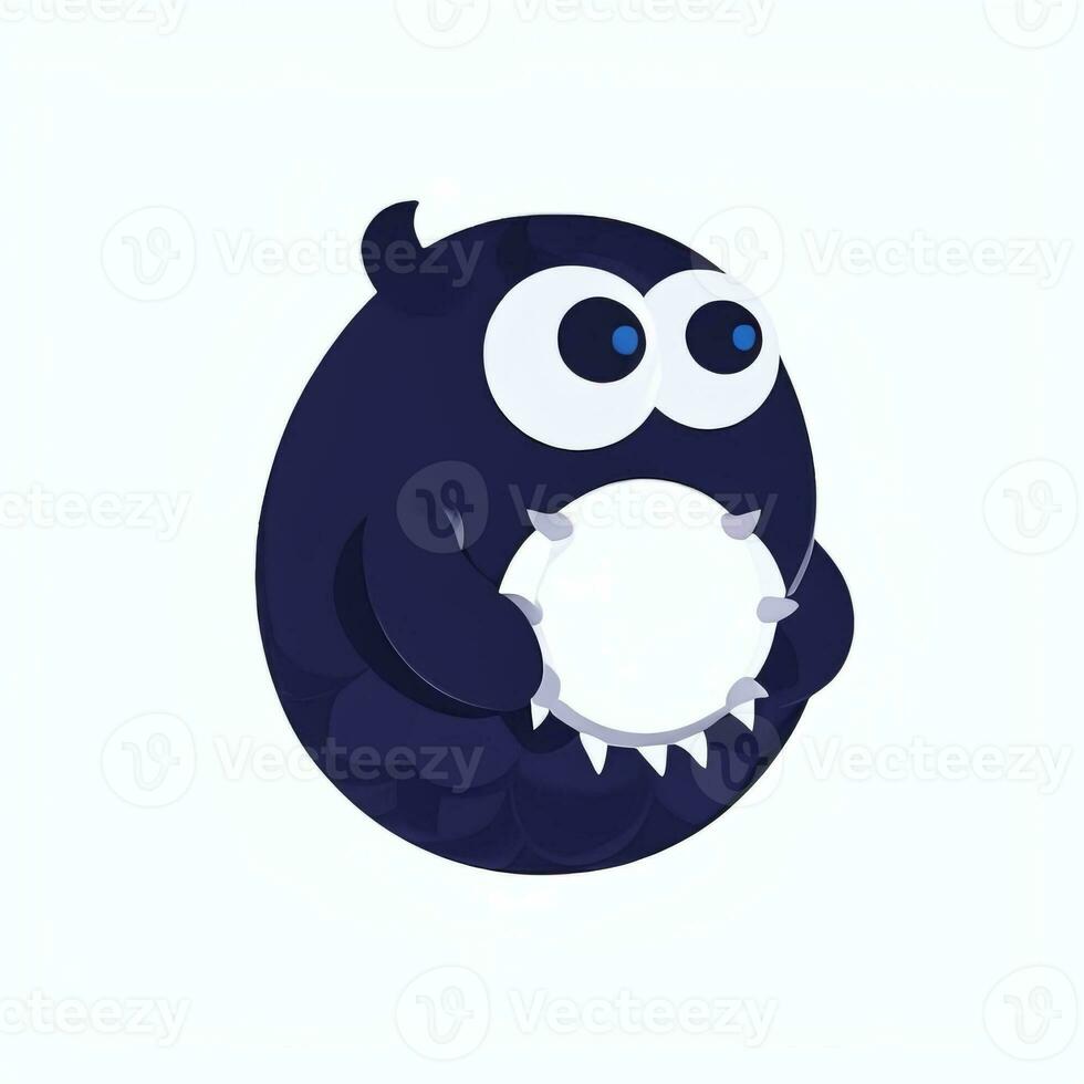 AI generated Cute Monster Portrait Avatar Clip Art Gamer Icon Sticker Decoration Simple Background photo