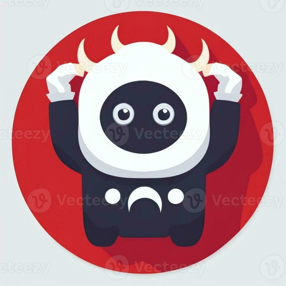 AI generated Cute Monster Portrait Avatar Clip Art Gamer Icon Sticker Decoration Simple Background photo