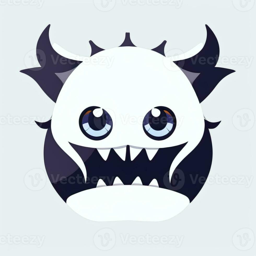 AI generated Cute Monster Portrait Avatar Clip Art Gamer Icon Sticker Decoration Simple Background photo