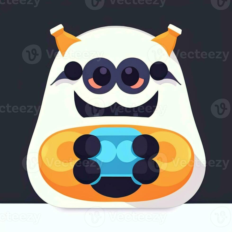 AI generated Cute Monster Portrait Avatar Clip Art Gamer Icon Sticker Decoration Simple Background photo