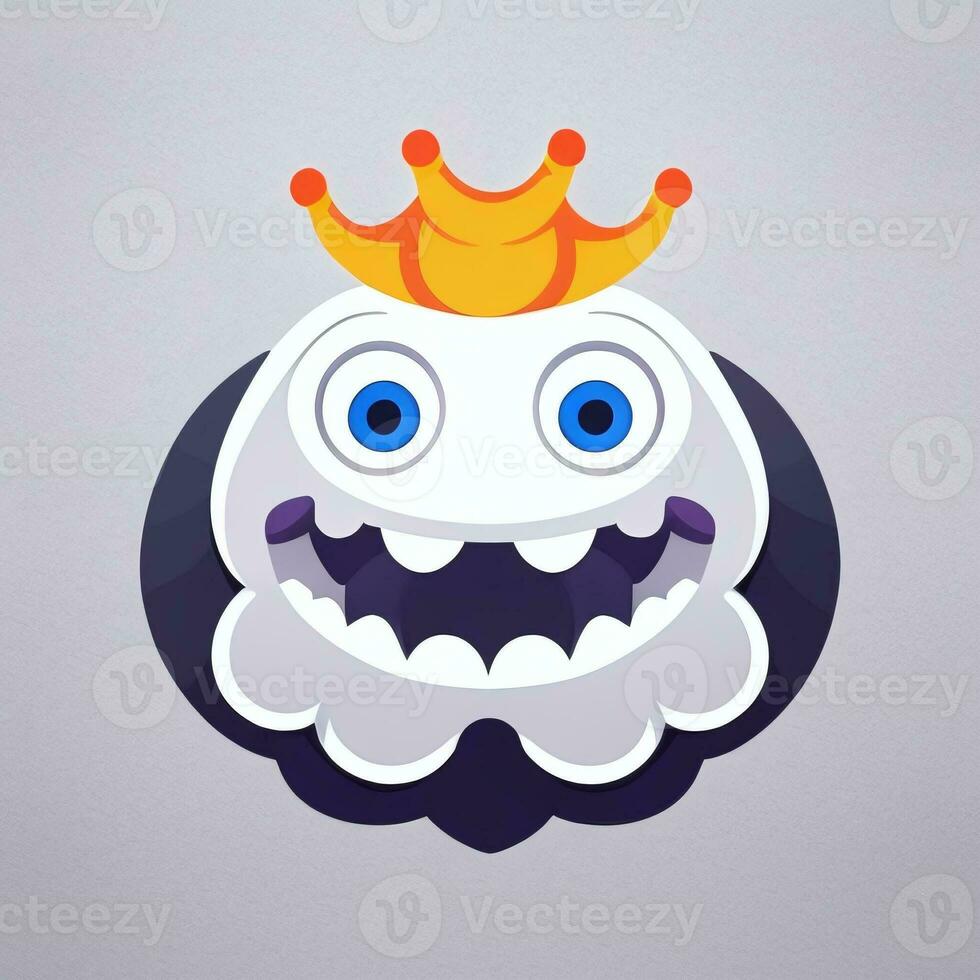 AI generated Cute Monster Portrait Avatar Clip Art Gamer Icon Sticker Decoration Simple Background photo