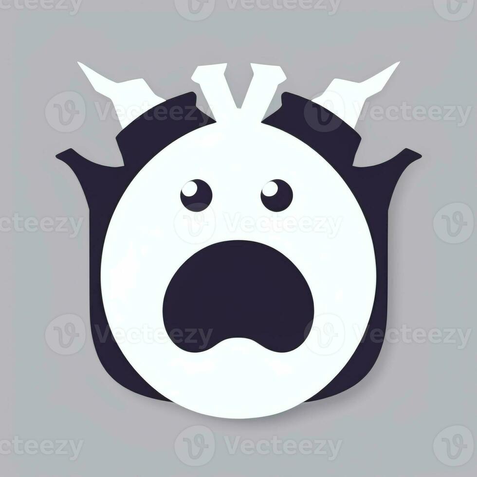 AI generated Cute Monster Portrait Avatar Clip Art Gamer Icon Sticker Decoration Simple Background photo