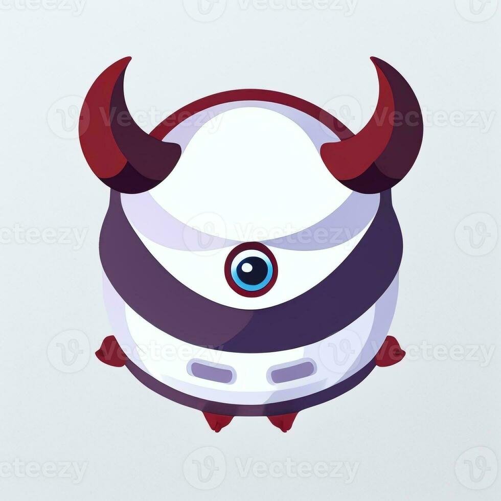 AI generated Cute Monster Portrait Avatar Clip Art Gamer Icon Sticker Decoration Simple Background photo