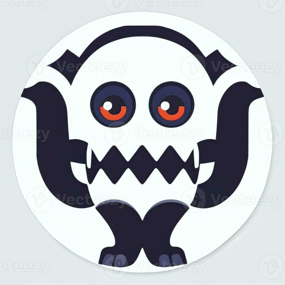 AI generated Cute Monster Portrait Avatar Clip Art Gamer Icon Sticker Decoration Simple Background photo
