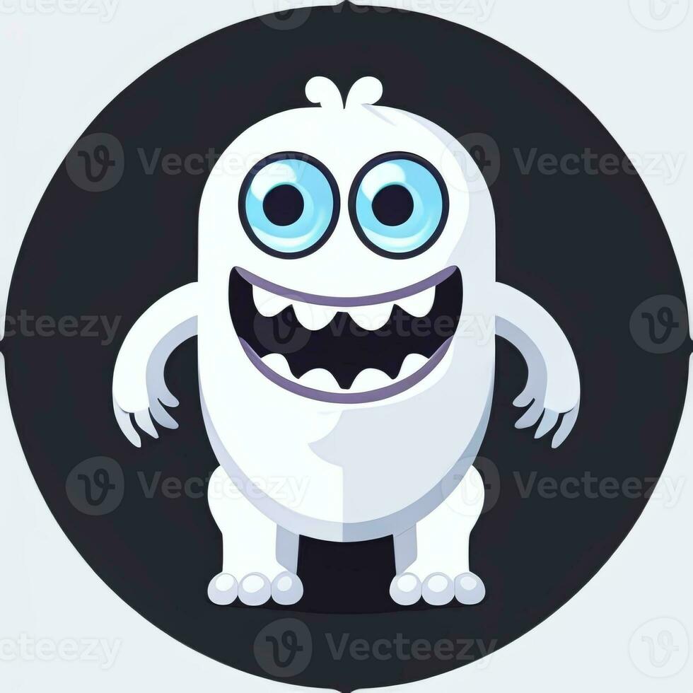 AI generated Cute Monster Portrait Avatar Clip Art Gamer Icon Sticker Decoration Simple Background photo