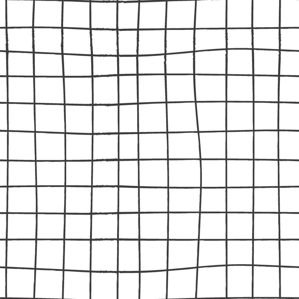 Linear square pattern. Different seamless textures made in hand drawn pencil style. vector