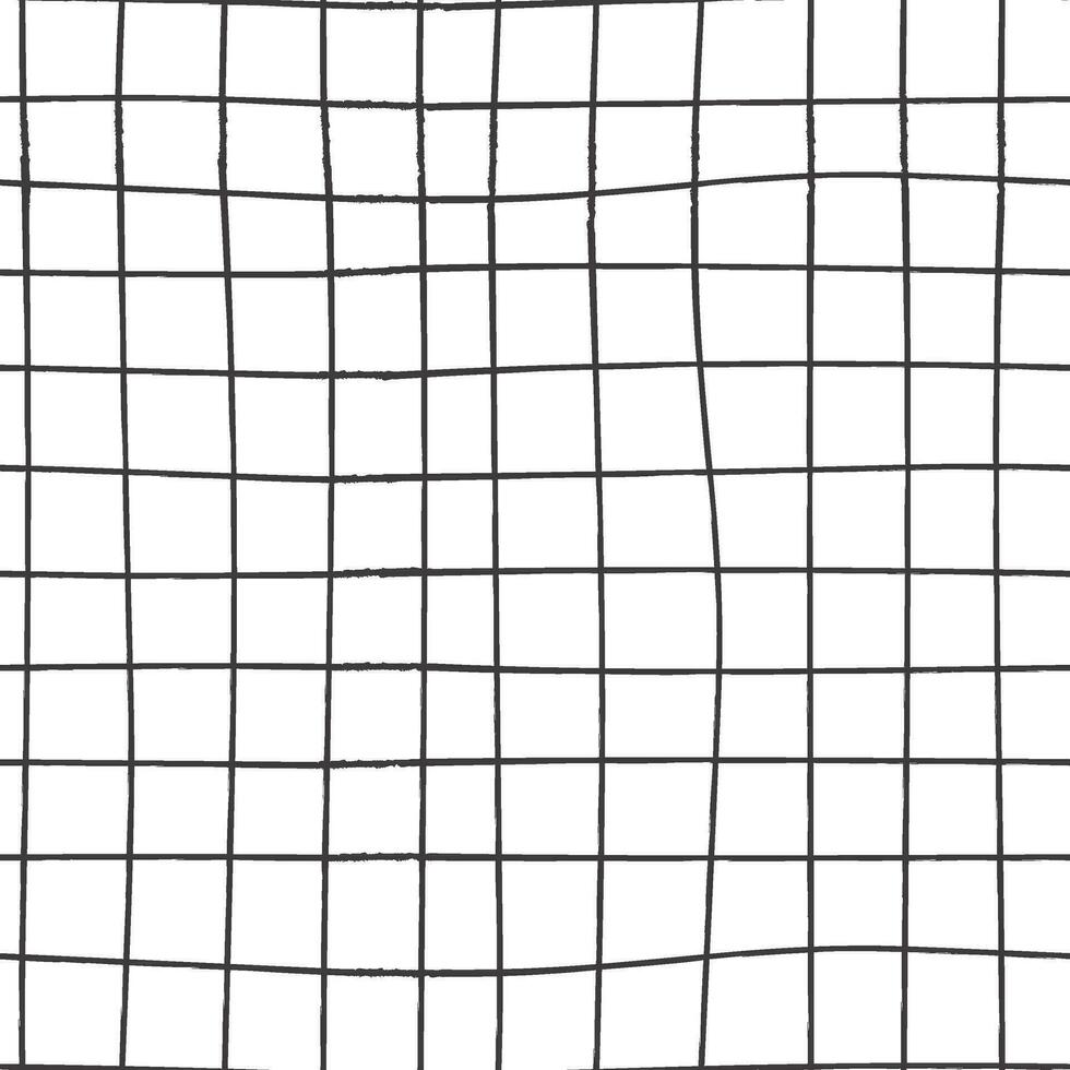 Linear square pattern. Different seamless textures made in hand drawn pencil style. vector