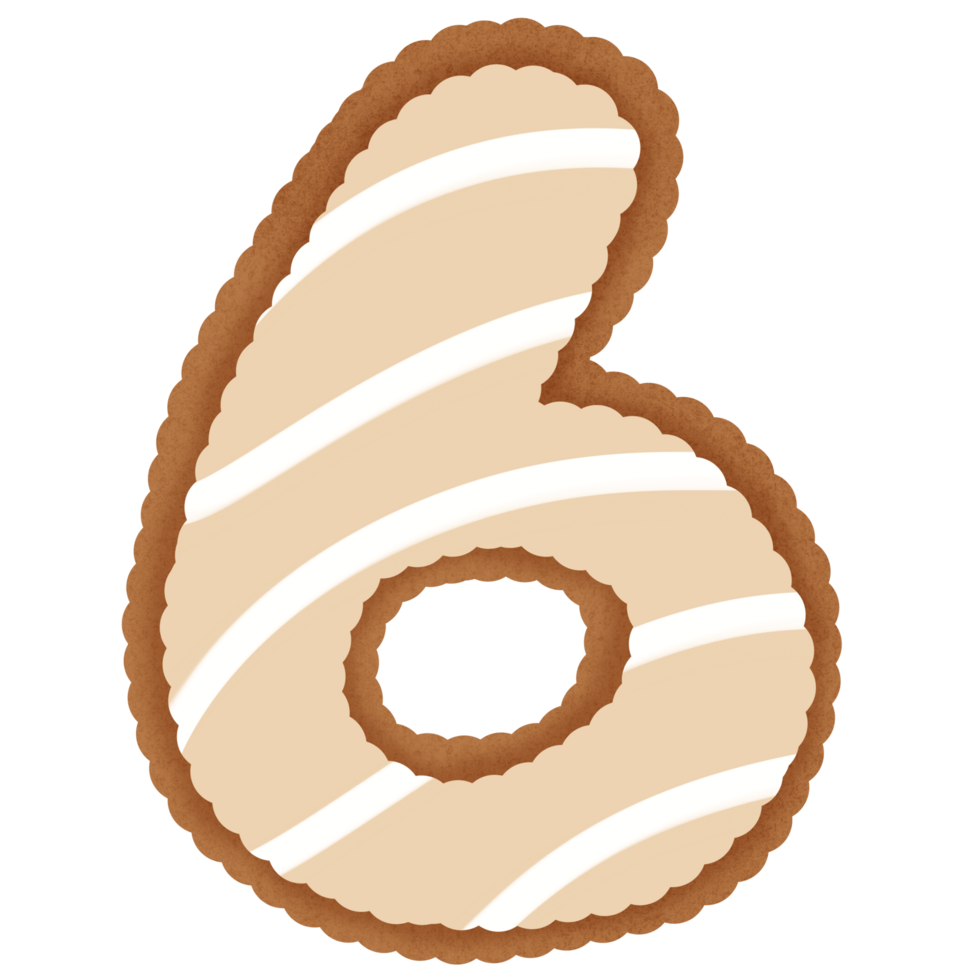 Hand drawn gingerbread number png