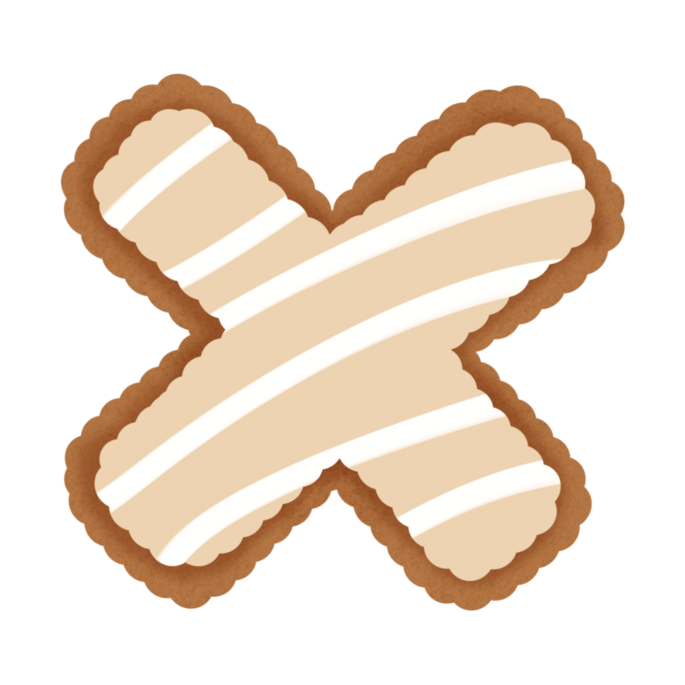 Hand drawn gingerbread mathematical symbol png