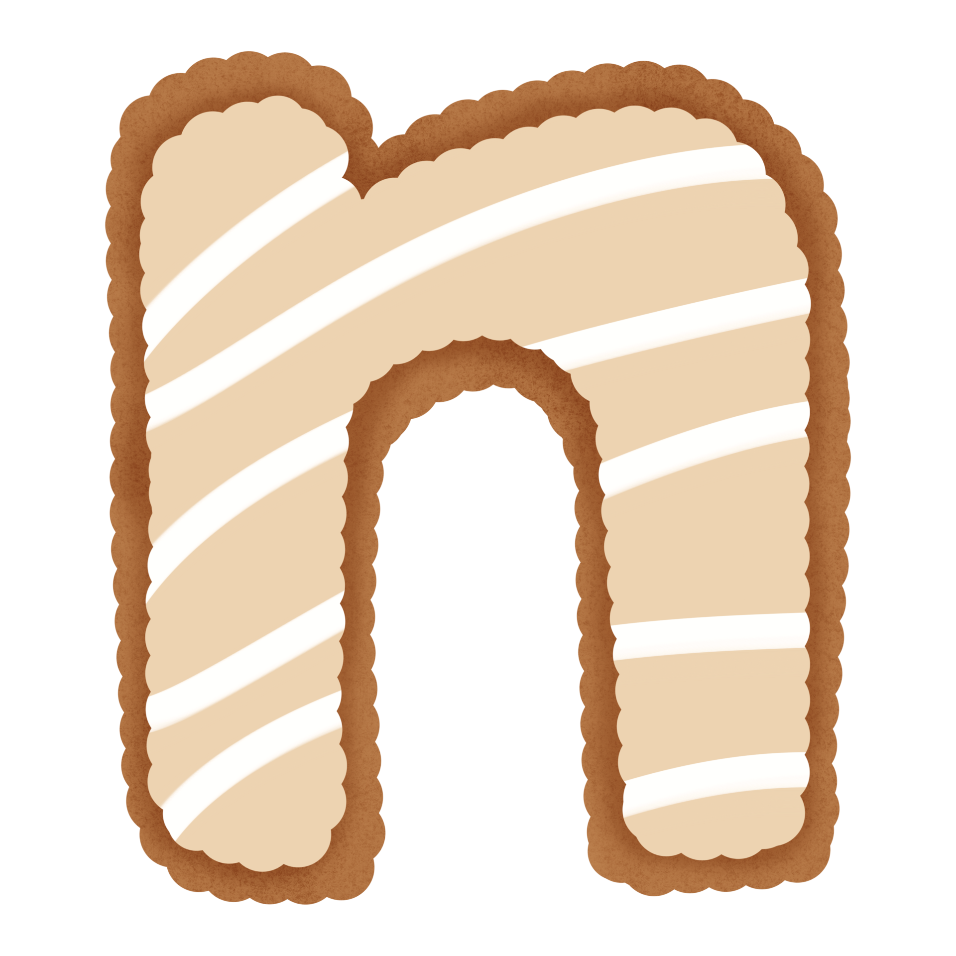 Hand drawn gingerbread alphabet 34722790 PNG