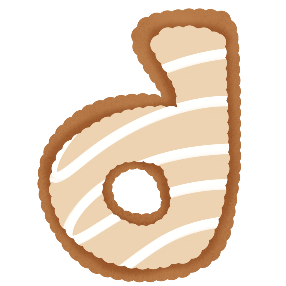 Hand drawn gingerbread alphabet png