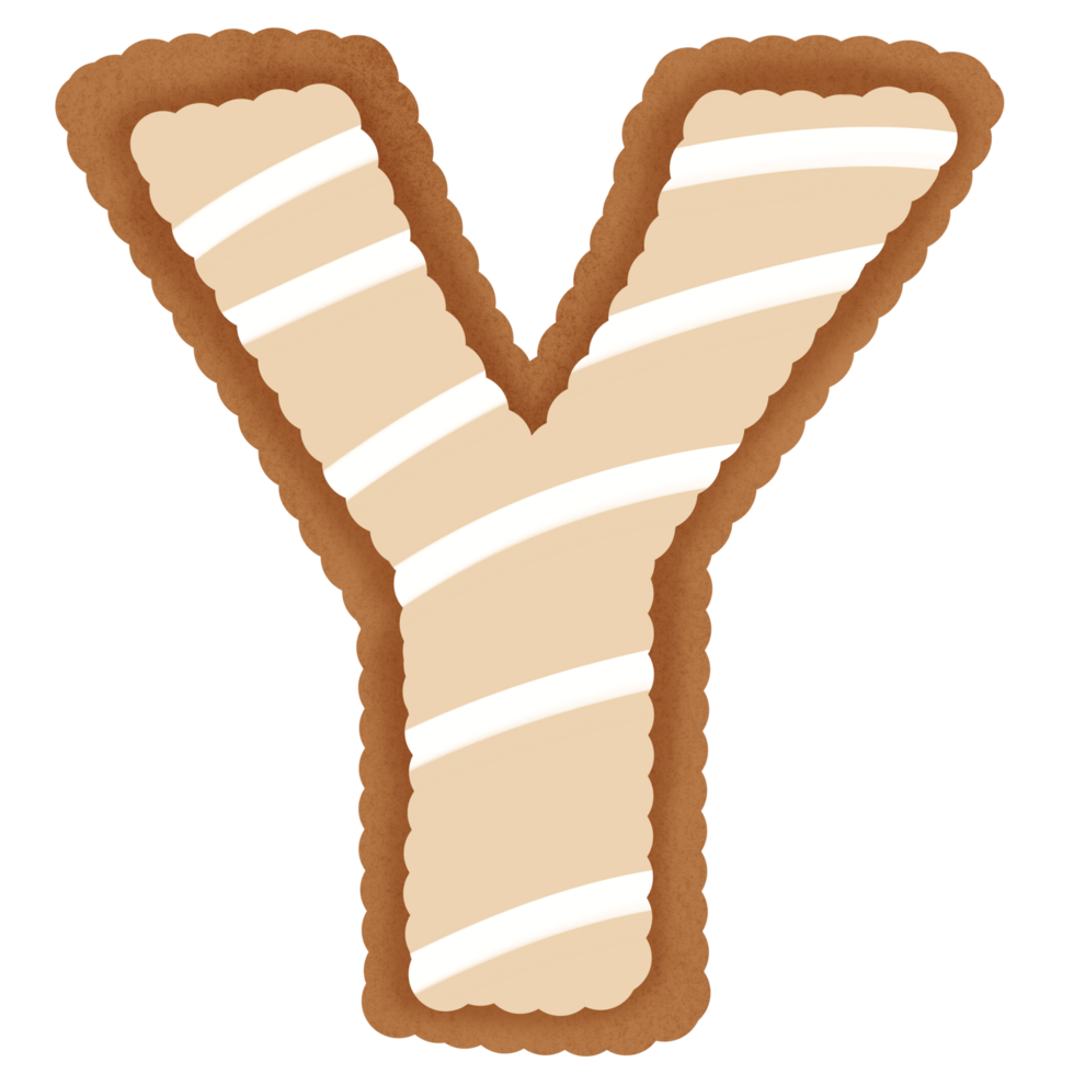 Hand drawn gingerbread alphabet png