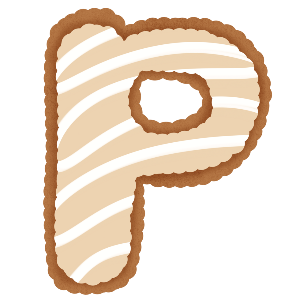 Hand drawn gingerbread alphabet png