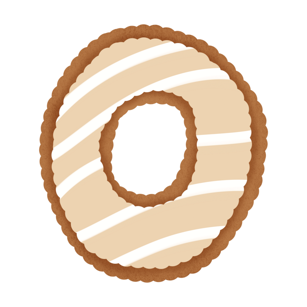 Hand drawn gingerbread alphabet png