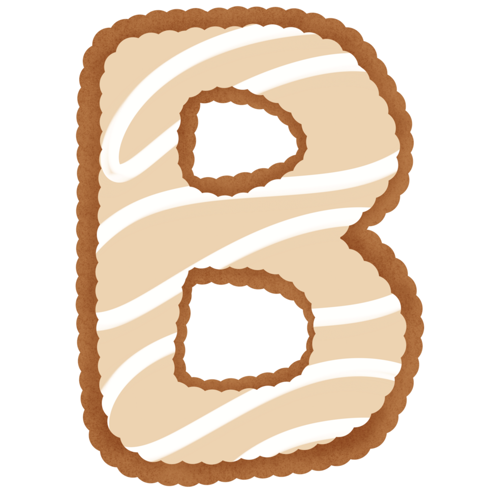 Hand drawn gingerbread alphabet png