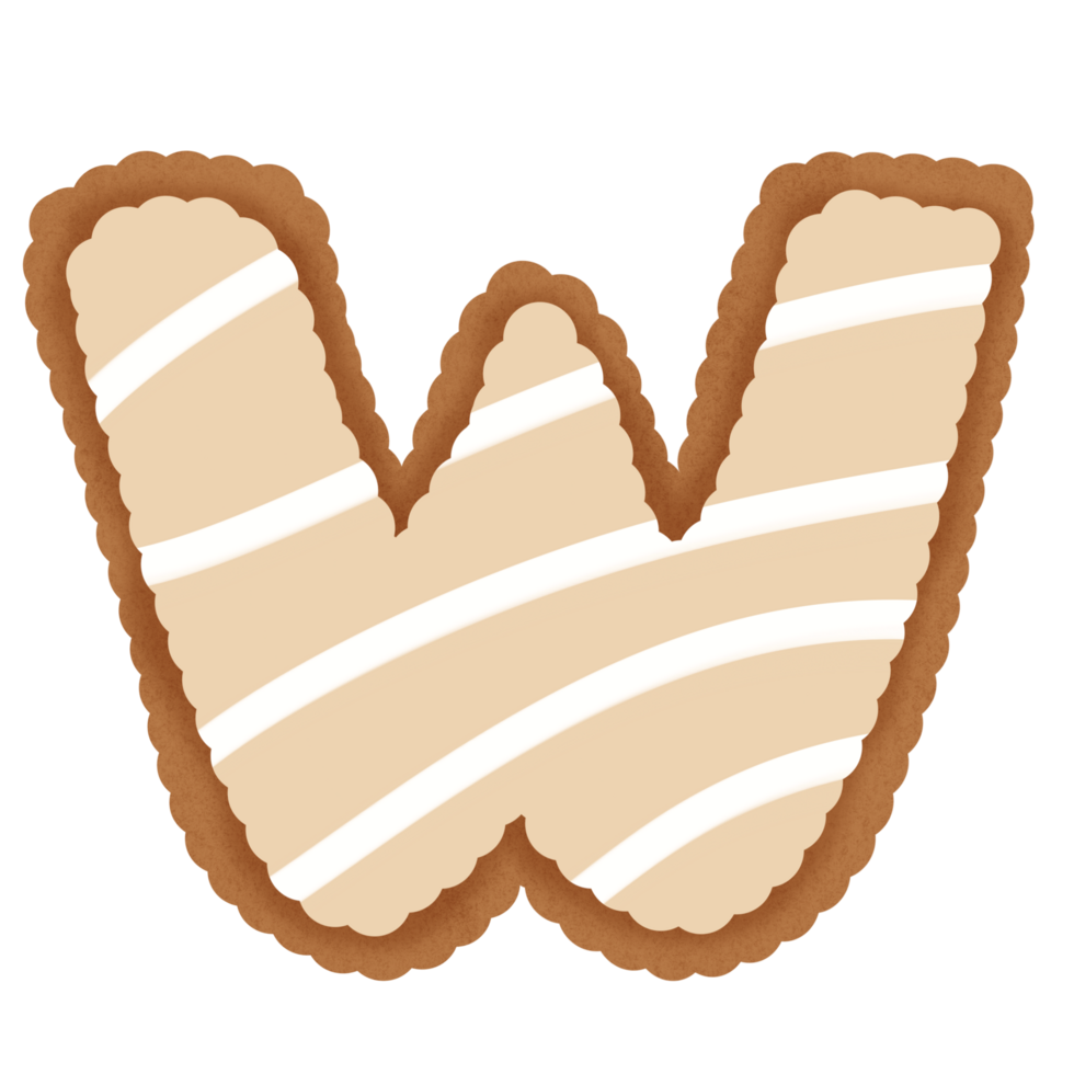 Hand drawn gingerbread alphabet png