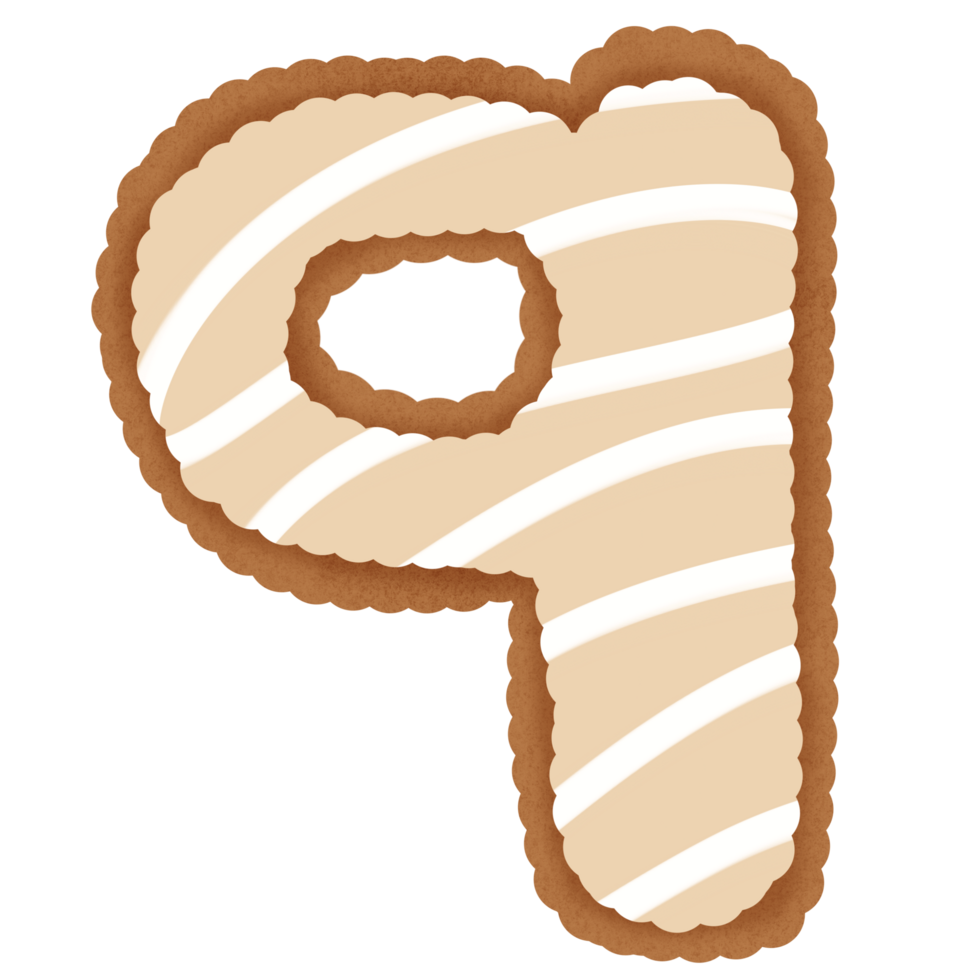 Hand drawn gingerbread alphabet png